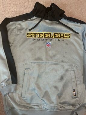Reebok Black Hoodie with Yellow & White Trim- small grease marks on front